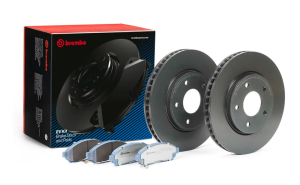 Dodge Durango Brake Kit - Front - R1 Concepts - Drill/Slot Carbon Coated Rotors + Perf Sport Pads - `12-`24